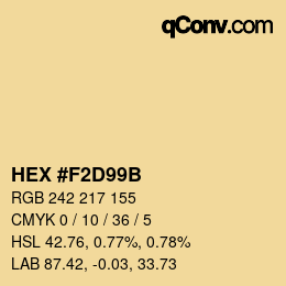 カラーコード: HEX #F2D99B | qconv.com