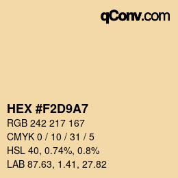 颜色代码: HEX #F2D9A7 | qconv.com