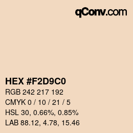 Farbcode: HEX #F2D9C0 | qconv.com