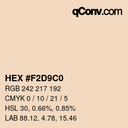 Color code: HEX #F2D9C0 | qconv.com
