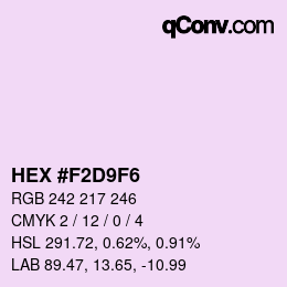 Color code: HEX #F2D9F6 | qconv.com