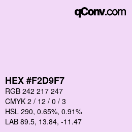カラーコード: HEX #F2D9F7 | qconv.com