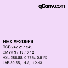 Color code: HEX #F2D9F9 | qconv.com