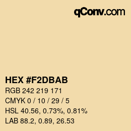 カラーコード: HEX #F2DBAB | qconv.com