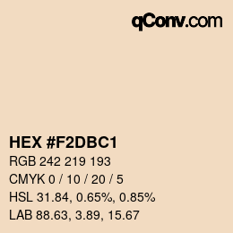 Color code: HEX #F2DBC1 | qconv.com