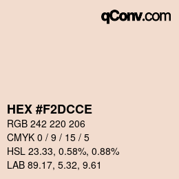 Color code: HEX #F2DCCE | qconv.com