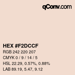Color code: HEX #F2DCCF | qconv.com