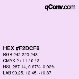 カラーコード: HEX #F2DCF8 | qconv.com
