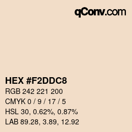 Color code: HEX #F2DDC8 | qconv.com