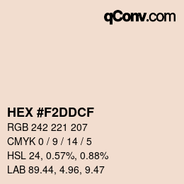 Color code: HEX #F2DDCF | qconv.com