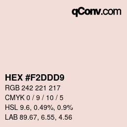 Color code: HEX #F2DDD9 | qconv.com