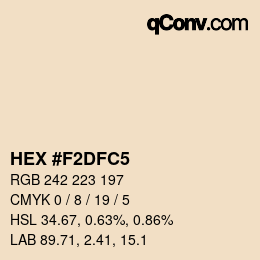 颜色代码: HEX #F2DFC5 | qconv.com
