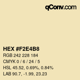 Farbcode: HEX #F2E4B8 | qconv.com