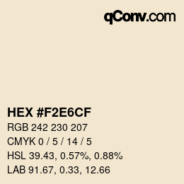 Color code: HEX #F2E6CF | qconv.com