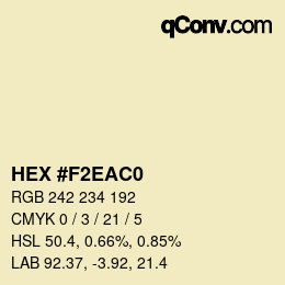 Color code: HEX #F2EAC0 | qconv.com