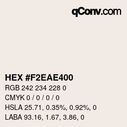 颜色代码: HEX #F2EAE400 | qconv.com