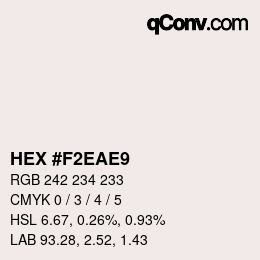 カラーコード: HEX #F2EAE9 | qconv.com