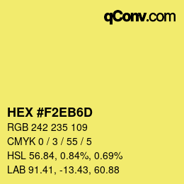 Color code: HEX #F2EB6D | qconv.com