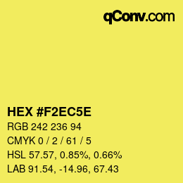 Color code: HEX #F2EC5E | qconv.com
