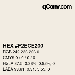 Color code: HEX #F2ECE200 | qconv.com