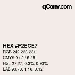 Color code: HEX #F2ECE7 | qconv.com