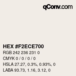 Color code: HEX #F2ECE700 | qconv.com