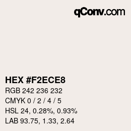 Color code: HEX #F2ECE8 | qconv.com