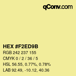 カラーコード: HEX #F2ED9B | qconv.com