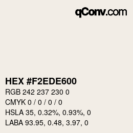 Color code: HEX #F2EDE600 | qconv.com
