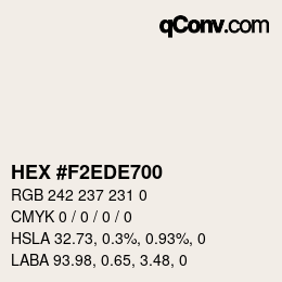 Color code: HEX #F2EDE700 | qconv.com