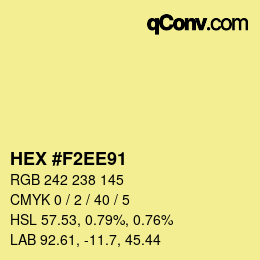 カラーコード: HEX #F2EE91 | qconv.com
