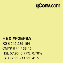 Color code: HEX #F2EF9A | qconv.com