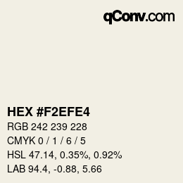 Code couleur: HEX #F2EFE4 | qconv.com
