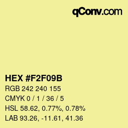 Color code: HEX #F2F09B | qconv.com