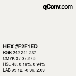 カラーコード: HEX #F2F1ED | qconv.com