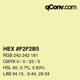 カラーコード: HEX #F2F2B5 | qconv.com