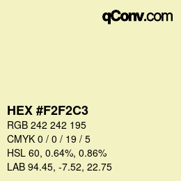 カラーコード: HEX #F2F2C3 | qconv.com