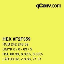 Color code: HEX #F2F359 | qconv.com