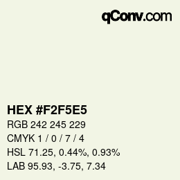 Color code: HEX #F2F5E5 | qconv.com