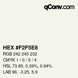 Color code: HEX #F2F5E8 | qconv.com