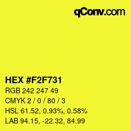 Color code: HEX #F2F731 | qconv.com