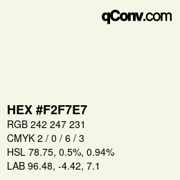 Color code: HEX #F2F7E7 | qconv.com