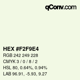 颜色代码: HEX #F2F9E4 | qconv.com