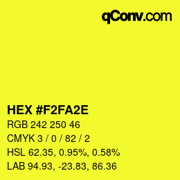 Color code: HEX #F2FA2E | qconv.com