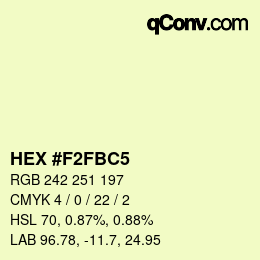 Color code: HEX #F2FBC5 | qconv.com