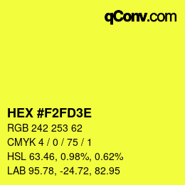 Código de color: HEX #F2FD3E | qconv.com