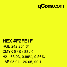颜色代码: HEX #F2FE1F | qconv.com