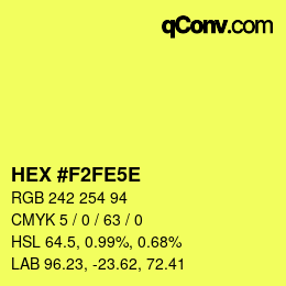 Color code: HEX #F2FE5E | qconv.com