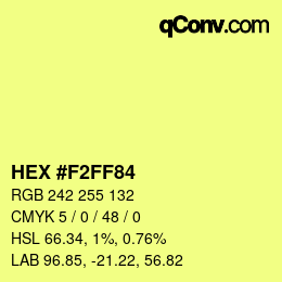 Color code: HEX #F2FF84 | qconv.com