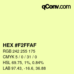 Color code: HEX #F2FFAF | qconv.com